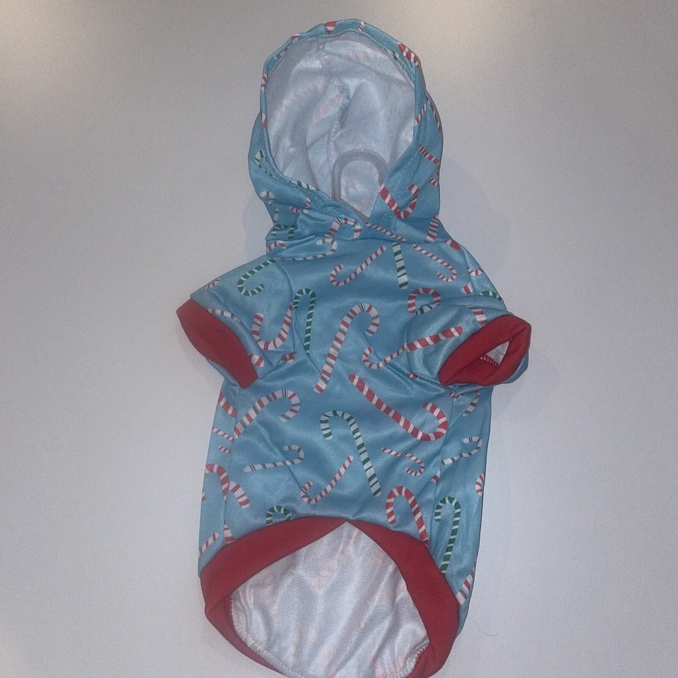 Собака Рождество толстовка с капюшоном свитер конфеты трость милашка размер средний  - Изображение 4 из 4