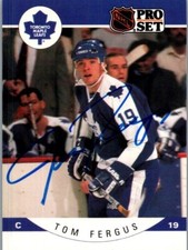 1990 -Tom Fergus- Pro Set Autograph/Signed/Auto Hockey Card #279 Maple Leafs