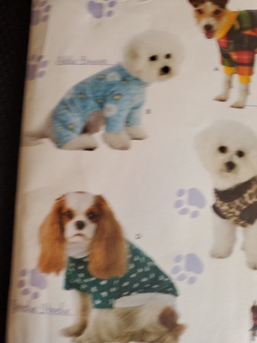 Simplicity Sewing Pattern Woofy Wear By Wendy Dog Clothes Coat Size S M L Uncut - Picture 2 of 5