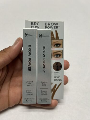 It Cosmetics Brow Power ~ Universal Brow Pencil ~ Universal Taupe 0.0025oz 2PACK