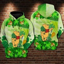 Pooh Bear Happy St Patrick's Day Green Shamrock 3D HOODIE Best Price Us Size