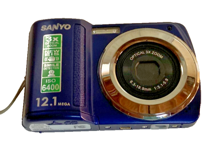 SANYO DIGITAL CAMERA MODEL S120 -12.1 MP-OPTICAL 3X ZOOM-BLUE (see