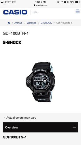 USA Seller Burton Snowboard Casio Watch G-Shock GDF-100BTN Rare New - Picture 11 of 12