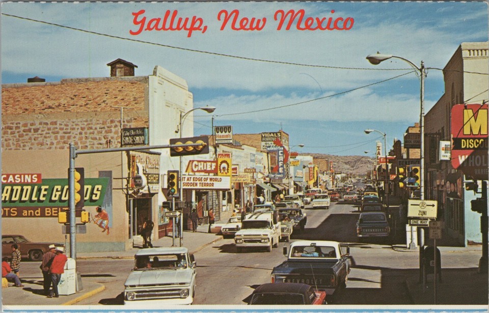 Gallup New Mexico Saddle Goods Classic Car Main Street Chrome Vintage
