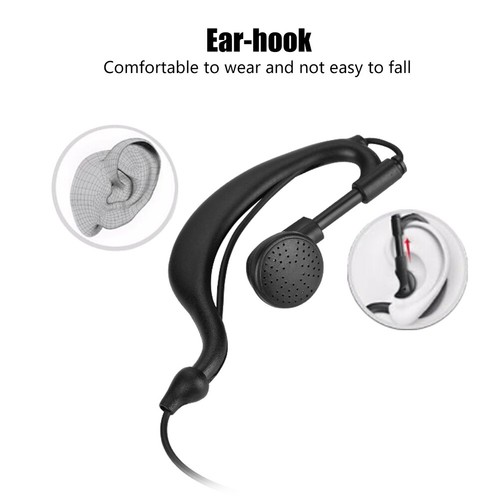 2Pin Ohrhörer PTT Walkie Talkie Headset EAr Haken Für Zwei-Wege-Radio UK BHC - Zdjęcie 4 z 7