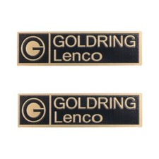 Goldring Lenco Turntable Logo Badge Metal Aluminum 53.5mm 2.1" X15mm 0.59" GOLD