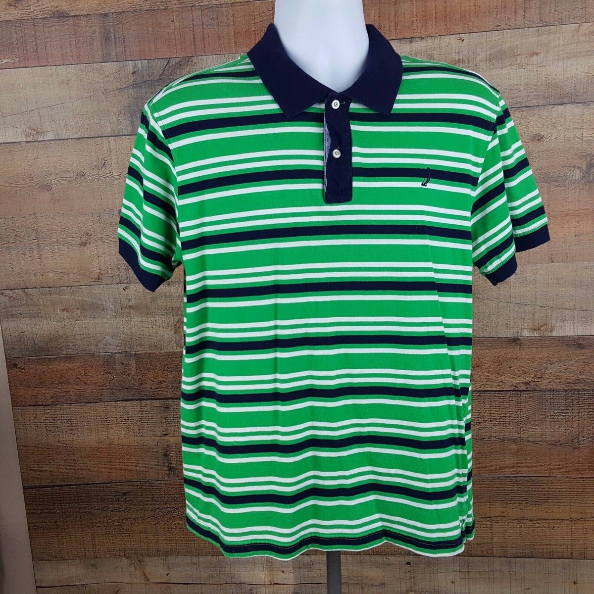 Regatta Polo Shirt Mens Size XL Green Striped TC25