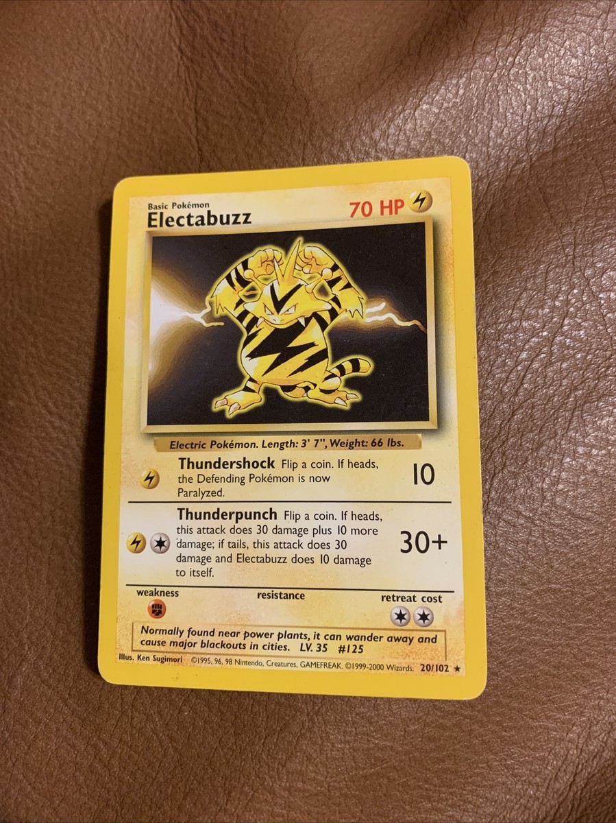 Electabuzz - Base Set - 20/102 - Rare - Pokemon Card - WOTC Electabuzz - Base Set - 20/102 - Rare - Pokemon Card - WOTC
