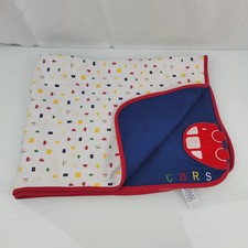 Rare HTF Vintage 2001 Gymboree Blue Red Yellow White Green Car Blanket Cotton