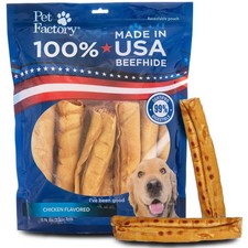Pet Factory 100 Made in USA Beefhide 8" Rolls 15 Count Pack of 1 , Chicken