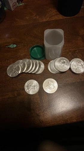 Roll of 20 -$1 American Silver Eagle Dollar Coins full Tube 1 oz BU .999 spot