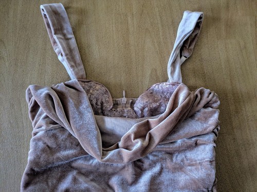 Minikleid Samt Gr.36 Rose Beige Saint Genies, Kaum Getragen, Top - Bild 4 von 10