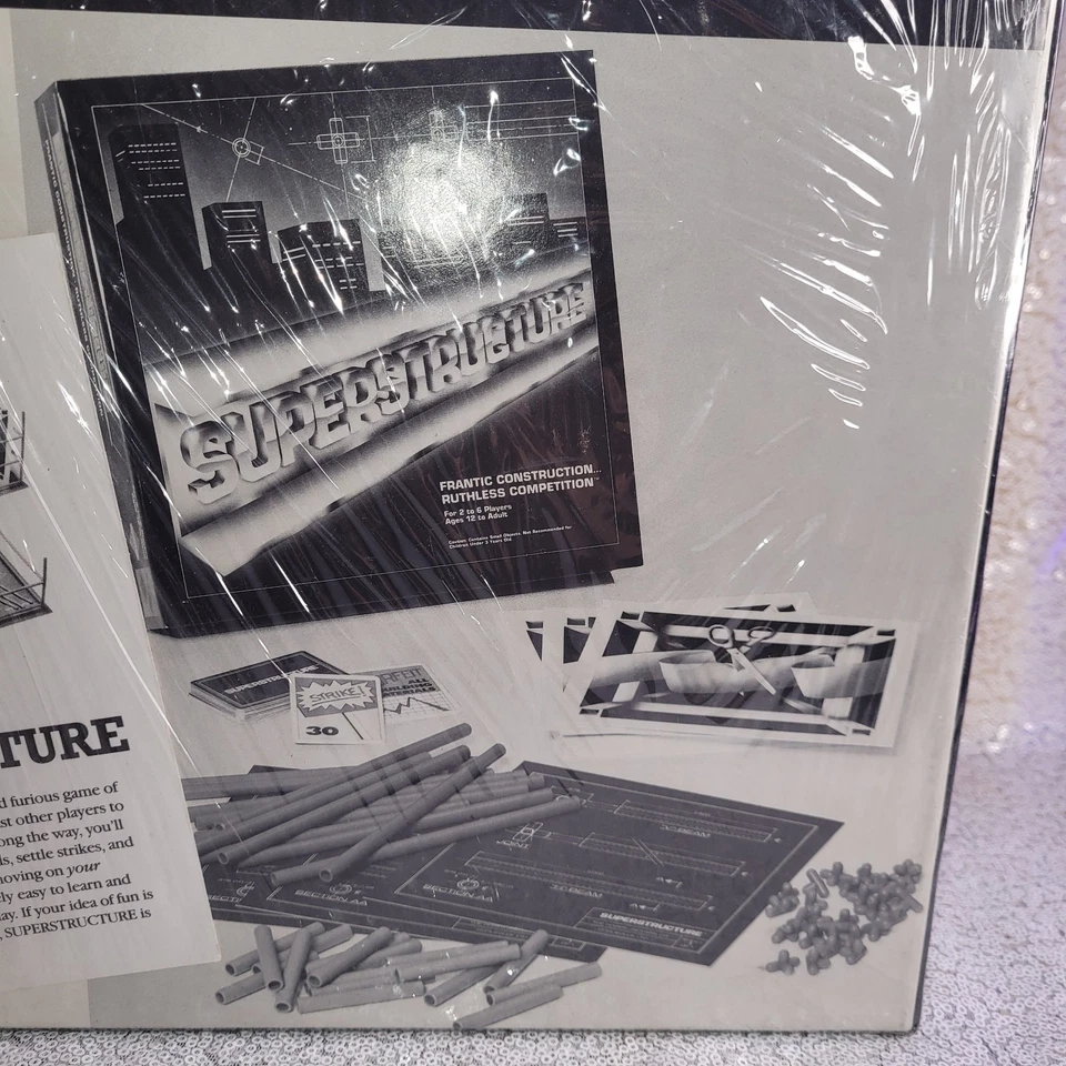 New SUPERSTRUCTURE Construction Board Game Coolsville 1986 3D Building - Sealed - Image 4 of 4
