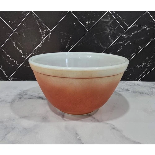 Vintage Pyrex 401 Flame Glo Orange Red Mixing Bowl