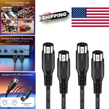 5 Pin DIN MIDI Cable 6 Feet Long Male to Male Audio Cable for Music Production