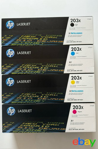 HP 203X GENUINE TONER SET 4 COLOR M254 M280 M281 FREE UK DELIVERY - 第 1/6 張圖片