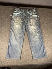 Vintage Marithe Francois Girbaud Jeans Mens 40 Light Wash Distressed Strap Baggy