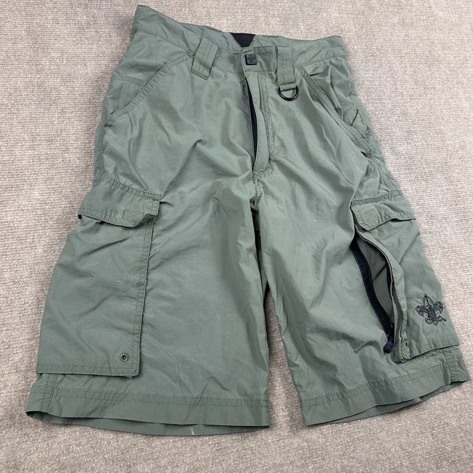 BSA Boy Scouts Centennial Supplex Nylon Cargo Shorts Adult XS Green Uniform - Image 2 of 4