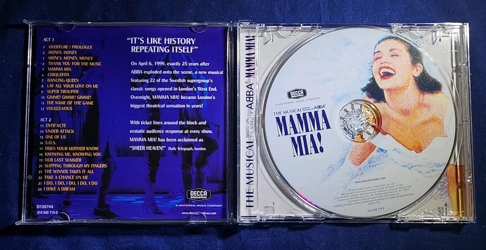 MAMMA MIA! - A DECCA BROADWAY ORIGINAL CAST ALBUM ( CD, 1999 ) ABBA Foto 4 de 4