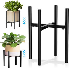 Blumenständer Verstellbarer, Pflanzenständer Metall Schwarz, Blumenhocker Pflanz