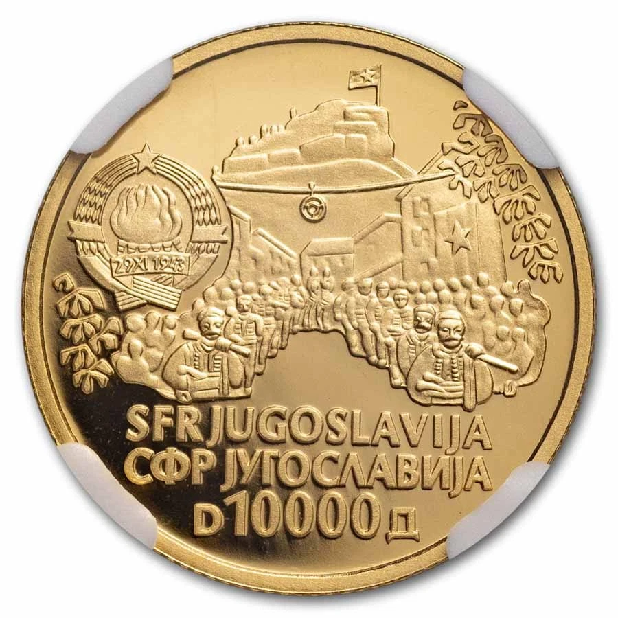 1985 Yugoslavia Gold 10,000 Dinara Sinjska Alka PF-69 NGC - Image 3 of 3