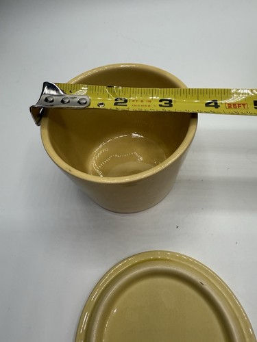 Vintage Kitchen Kraft Yellow Ware Refrigerator Butter Bowl Pottery Crock W/lids - Bild 6 von 6