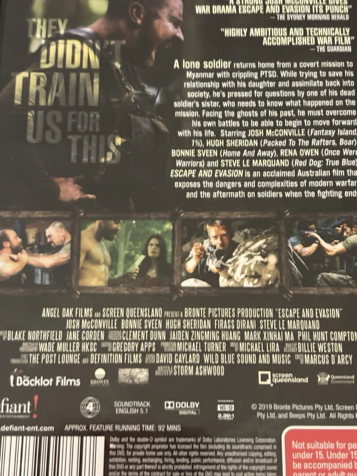 Escape and Evasion Josh McConville Bonnie Sveen DVD - image 3 of 3