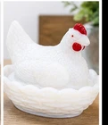 RARE Westmoreland Milk Glass Hen on Nest – Red Comb – Marked WG – Vintage – Exce