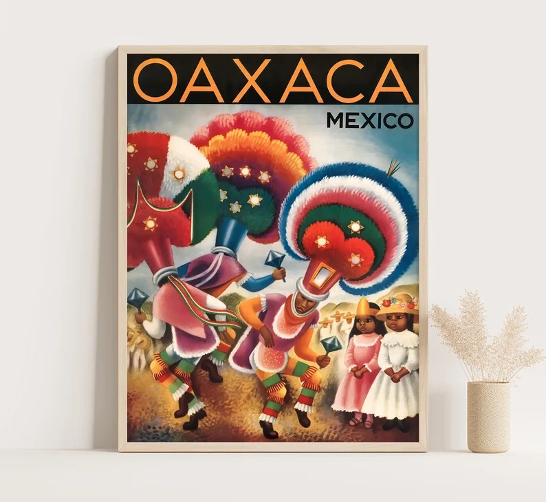 Oaxaca Mexico Vintage Poster | Mexico Travel Wall Art | eBay