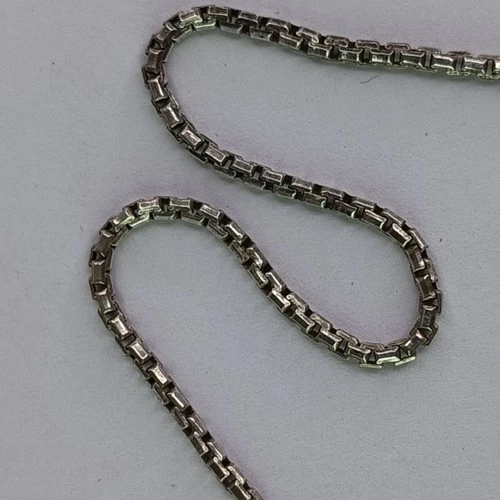 Vintage Sterling Silver 925 Box Chain Necklace Spring Ring Clasp Minimalist