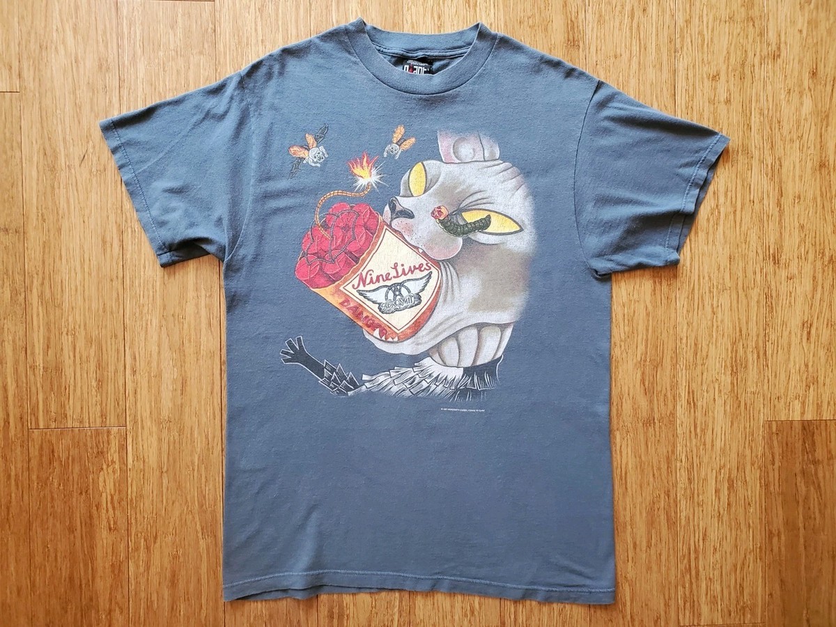 Vintage 1997 Aerosmith Nine Lives Tour T Shirt Size Large Giant | eBay