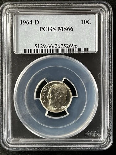 1964-D  10C Roosevelt Ten Cent PCGS MS66   26752696