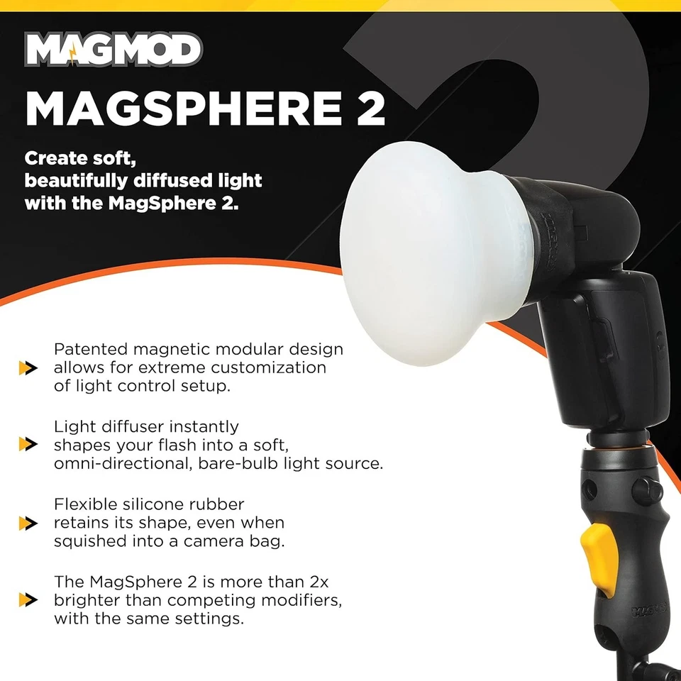 MagSphere 2 Lightweight Magnetic Flash Diffuser for Perfect Photography Lighting - Image 4 of 4