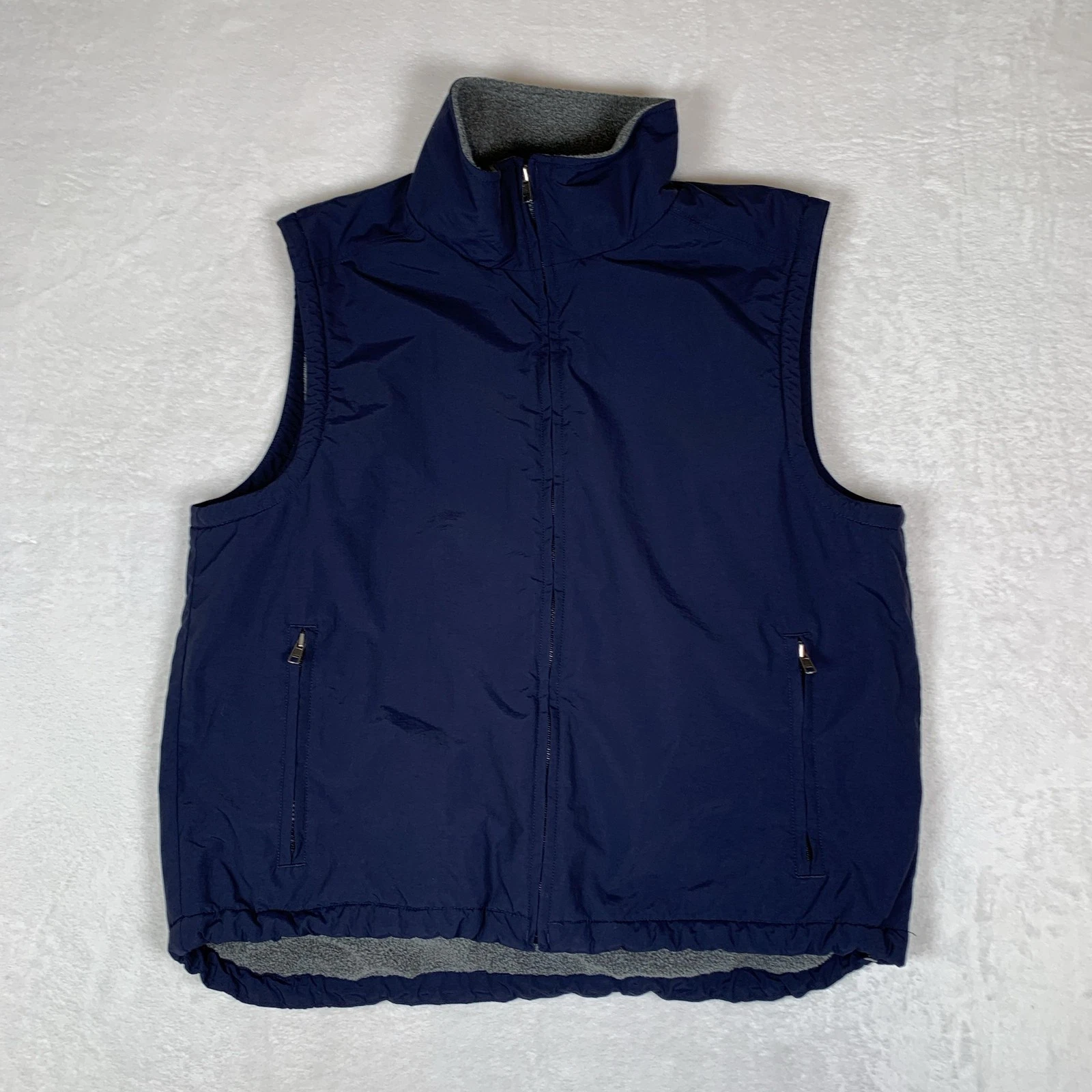 L.L.Bean Vest Mens Large Blue Fleece Lined Nylon Shell Full Zip Outdoor
Opens in a new window or tab