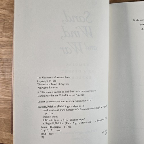 Sand, Wind, and War: Memoirs of a Desert Explorer by Ralph A. Bagnold Hardback - 第 7/18 張圖片