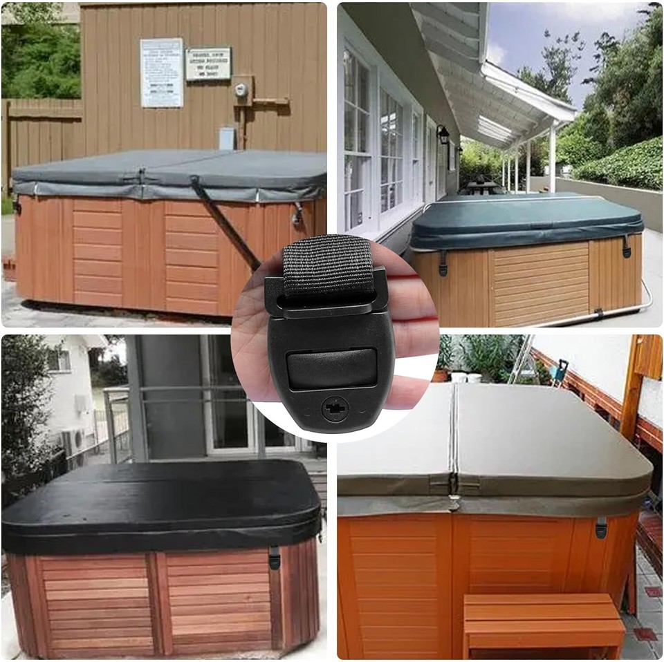 4 Set Spa Hot Tub Cover Clips Replace Latches Clip Lock Cover Straps With Keys eBay
