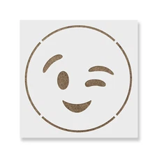Emoji Wink Stencil - Durable & Reusable Mylar Stencils