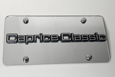 Chevy Caprice Classic Badge Chrome Mirrored License Plate Tag Emblem