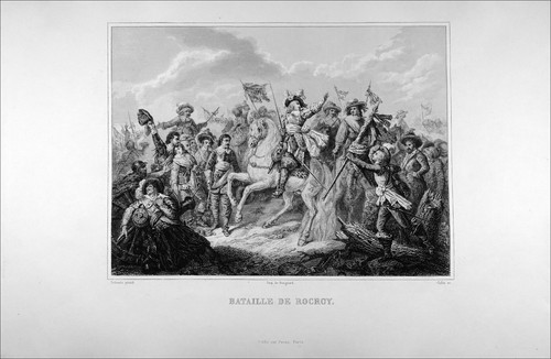 ROCROI: LE GRAND CONDÉ recevant la REDDITION des ESPAGNOL -Gravure 19e (Schnetz) - Imagen 2 de 2