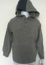 Polo Ralph Lauren Boys Buttoned Hoodie Mesh LS Shirt Heather Grey Size 2/2T NWT