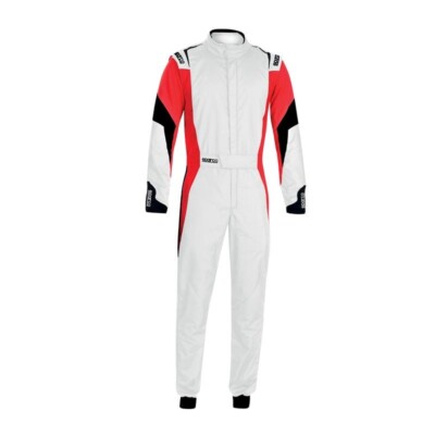 SPARCO ANZUG COMPETITION WEISS/ROT/SCHWARZ 001144 FIA 8856-2018 SFI 3.2A/5