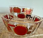 Vintage Jeanette Glass Chip And Dip Bowl Set With Recipes