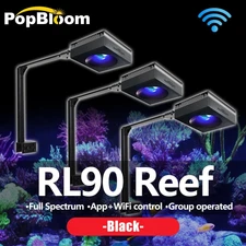 PopBloom 3PCS RL90 Reef Aquarium LED Light with Arm Marine Aquarium Coral SPSLPS