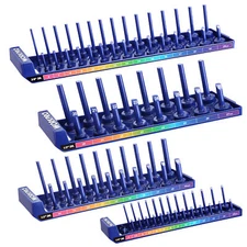 WORKPRO Socket Organizer Set 4-Piece Socket Holder, 1/4", 3/8"1/2" Drive Metric