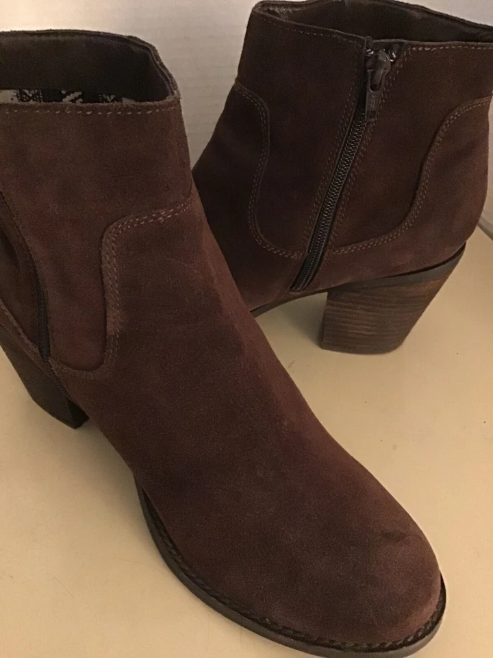 Botas de tornozelo femininas Seychelles camurça marrom EUA 11 Euro 42 - Imagem 3 de 4