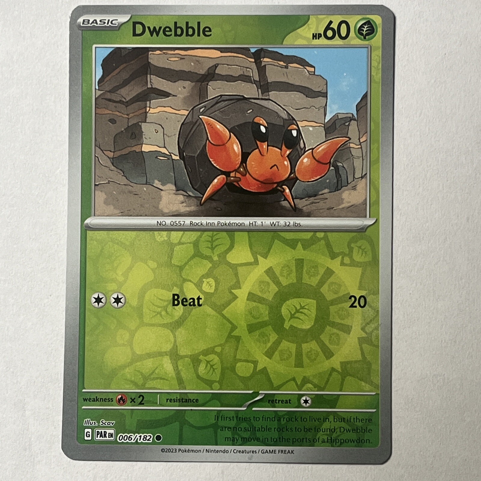 Dwebble 6/101 Noble Victories Reverse Holo