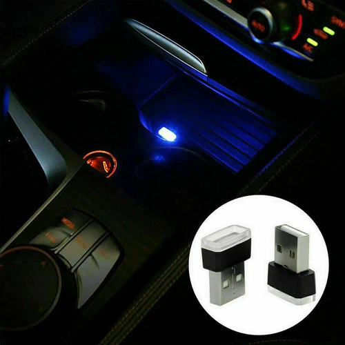 1x USB LED Mini Car Light Neon Atmosphere Ambient Bright Lamp Light Accessories - Picture 9 of 23
