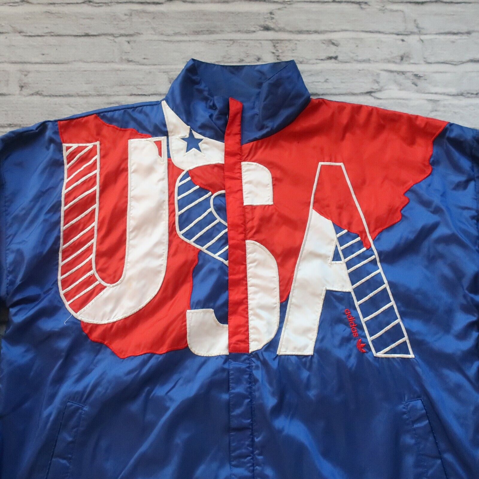 Vintage 80s Adidas Olympics USA Jacket Size L Seoul S… - Gem