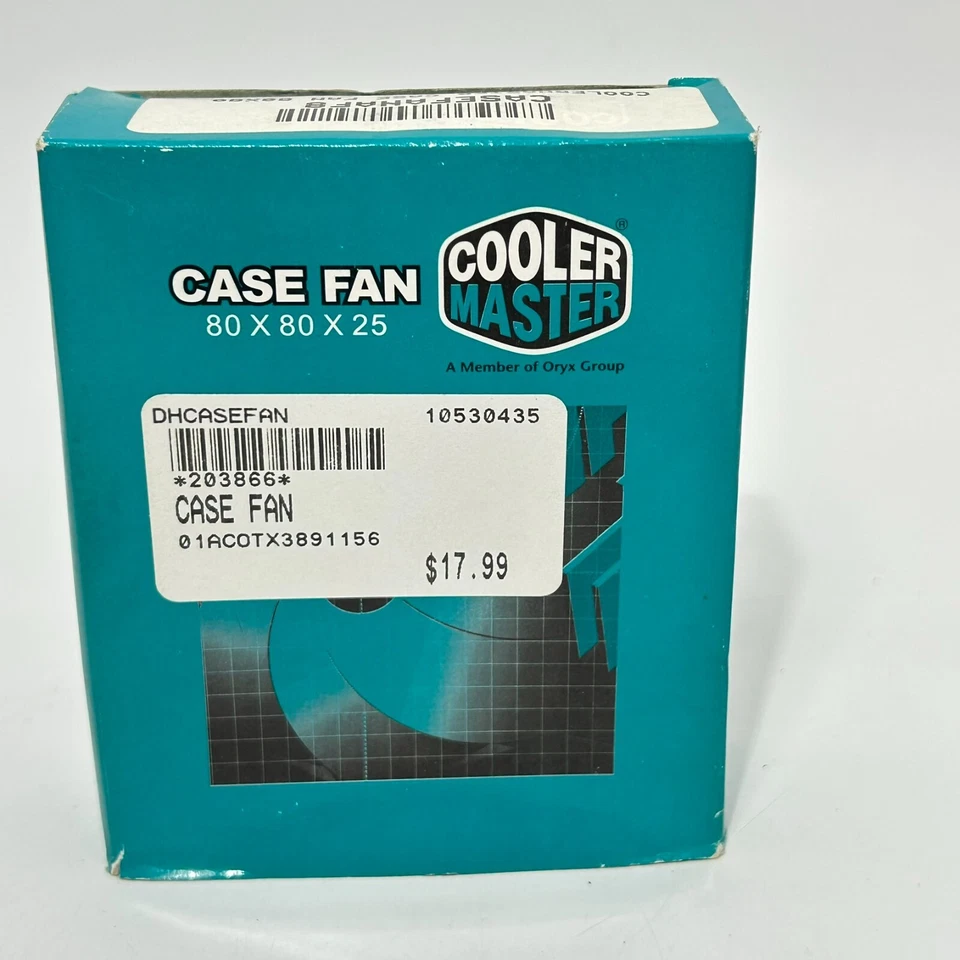 Genuine Cooler Master Black Plastic Sleeve 80 x 80 x 25 CPU Case Fan Sealed - Image 3 of 4