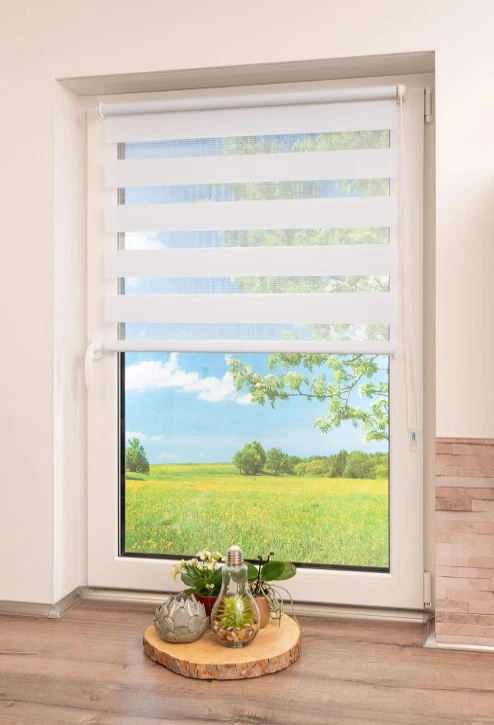 Rollo K-home Klemmfix Doppelrollo Madrid ohne Bohren Weiß 80 x 150 cm - Bild 4 von 4